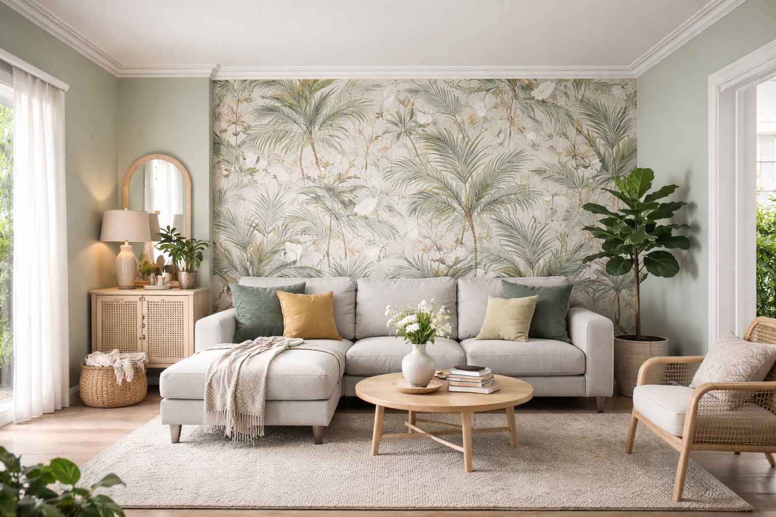 wall paint with wall paper 